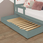 Tiroir de lit 90 x 160 avec sommier BUDDY - vert sauge