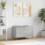 vidaXL Armoire à disques gris béton 74 5x38x48 cm bois d'ingénierie