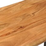 vidaXL Banc au bord naturel du bois 110 cm Bois d'acacia solide acier