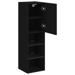 vidaXL Meuble TV avec lumières LED noir 30 5x30x102 cm
