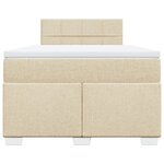 vidaXL Sommier à lattes de lit avec matelas crème 120x190 cm tissu