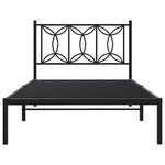vidaXL Cadre de lit métal avec tête de lit noir 107x203 cm
