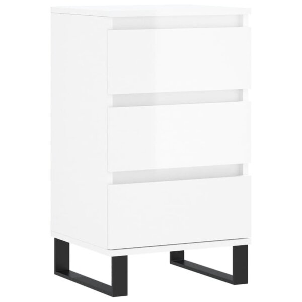 vidaXL Buffet blanc brillant 40x35x70 cm bois d'ingénierie