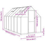 vidaXL Serre avec cadre de base vert 334x169x195 cm aluminium