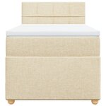vidaXL Sommier à lattes de lit et matelas Crème 90x190 cm Tissu