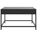 vidaXL Table basse avec LED infini noir 70x50x41 cm