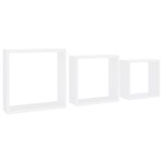 vidaXL Étagères murales sous forme de cube 3 Pièces Blanc MDF