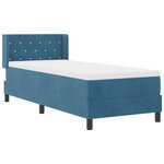 vidaXL Lit à ressort avec matelas Bleu foncé 80x200 cm Velours