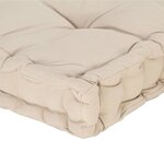 vidaXL Coussins de plancher de palette lot de 2 Coton Beige