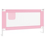 vidaXL Barrière de sécurité de lit d'enfant Rose 150x25 cm Tissu