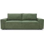 Canapé convertible 3 places - Tissu Loft Olive - Coffre de rangement - 239 x 117 x 65 cm