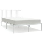 vidaXL Cadre de lit métal sans matelas et tête de lit blanc 120x200 cm