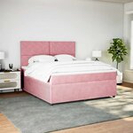 vidaXL Sommier à lattes de lit avec matelas Rose 180x200 cm Velours