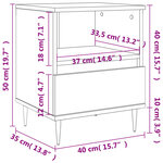 vidaXL Tables de chevet 2 Pièces chêne sonoma 40x35x50 cm bois ingénierie