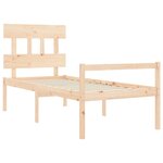 vidaXL Lit pour personne âgée et tête de lit 90x200 cm bois massif