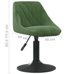 vidaXL Chaises pivotantes à manger lot de 2 vert foncé velours
