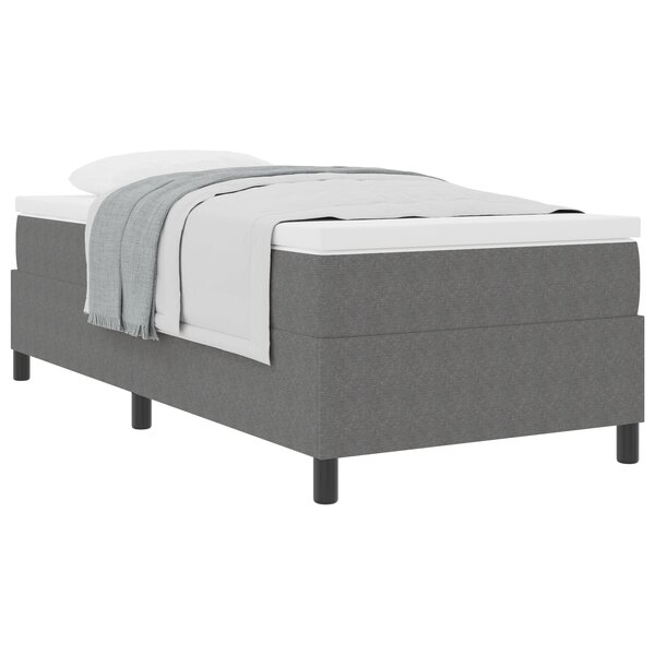 vidaXL Lit Boxspring GRIS 90x200 cm Tissu en Velours Côtelé