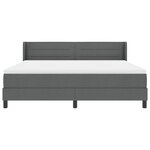 Lit à ressorts vidaXL avec matelas gris foncé 180x200 cm en tissu