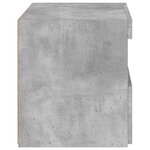vidaXL Tables de chevet avec lumières LED 2 Pièces gris béton 50x40x45 cm