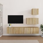 vidaXL Ensemble de meubles TV 4 Pièces Chêne sonoma Bois d'ingénierie