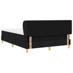Lit Box Spring avec Matelas - Noir  140x200 cm  Tissu