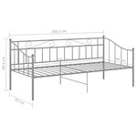 vidaXL Cadre de canapé-lit sans matelas gris métal 90x200 cm