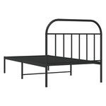 vidaXL Cadre de lit métal avec tête de lit noir 107x203 cm