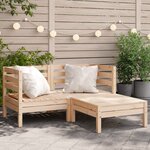 vidaXL Canapé de jardin 2 places et repose-pied bois pin massif