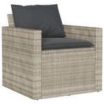 vidaXL Salon de jardin 6 Pièces avec coussins gris clair résine tressée