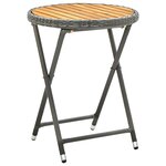 vidaXL Ensemble de bistro avec coussins 3 Pièces gris rotin et acacia