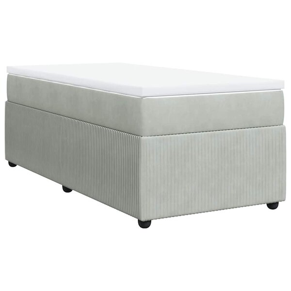 vidaXL Sommier à lattes de lit et matelas Gris clair 90x190 cm Velours