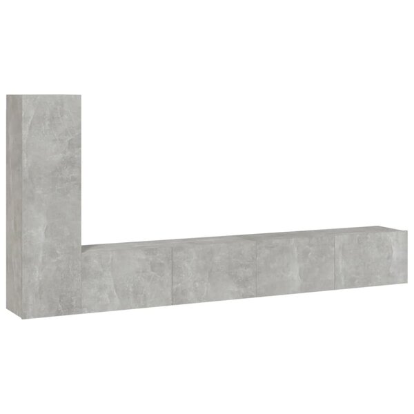 vidaXL Ensemble de meubles TV 3 Pièces Gris béton Bois d'ingénierie