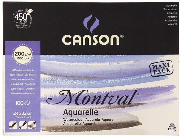 Bloc 100 Feuilles Papier dessin 'Montval' 240 x 320 mm 200 g CANSON