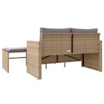 vidaXL Salon de jardin avec coussins 3 Pièces beige résine tressée