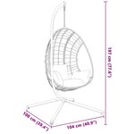vidaXL Support de chaise suspendue en forme d'œuf anthracite acier