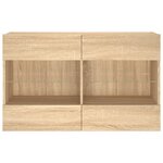 vidaXL Meuble TV mural avec lumières LED chêne sonoma 98 5x30x60 5 cm