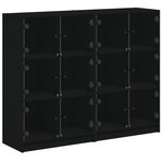 vidaXL Bibliothèque avec portes noir 136x37x109 cm bois d'ingénierie