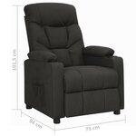 vidaXL Fauteuil inclinable Noir Tissu