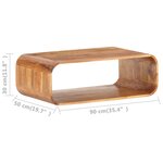 vidaXL Table basse 90x50x30 cm Bois d'acacia massif