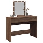 vidaXL Coiffeuse avec LED chêne marron 100x40x130 cm
