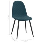 vidaXL Chaises à manger lot de 2 Bleu Velours