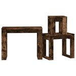 vidaXL Tables gigognes 3 Pièces Chêne fumé Bois d'ingénierie