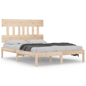 vidaXL Cadre de lit bois massif 150x200 cm très grand