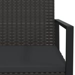 vidaXL Fauteuil de jardin avec coussin Noir Résine tressée