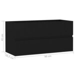 vidaXL Armoire d'évier Noir 90x38 5x45 cm Aggloméré