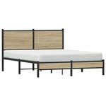 vidaXL Cadre de lit en métal sans matelas chêne sonoma 150x200 cm