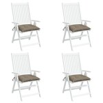 vidaXL Coussins de chaise lot de 4 taupe 50x50x7 cm tissu oxford