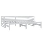 vidaXL Lit coulissant blanc bois de pin massif 2x(90x200) cm