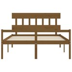 vidaXL Lit pour personne âgée sans matelas marron miel bois massif