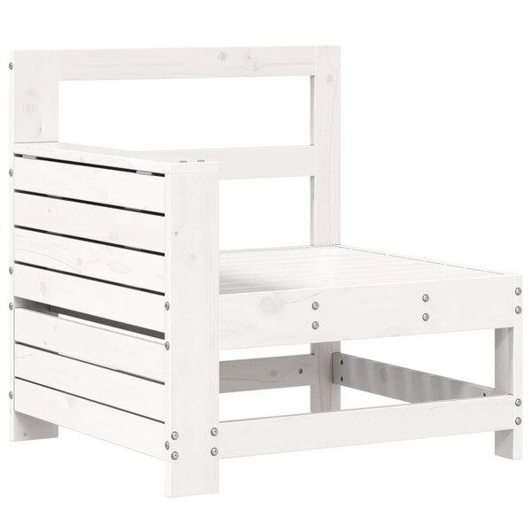 vidaXL Canapé de jardin accoudoir et table d'appoint blanc massif pin